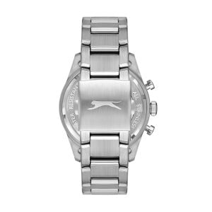 Slazenger Erkek Kol Saati – 43 mm, Gümüş Metal Kordon, Mavi & Siyah Kadran, 10 ATM