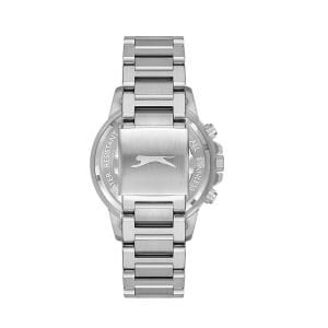 Slazenger Erkek Kol Saati – 45 MM, Gümüş Metal Kordon, Gri Kadran, 10 ATM