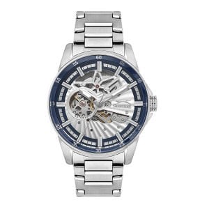 Slazenger Erkek Kol Saati – 44 MM, Gümüş Metal Kordon, Gümüş Kadran, 10 ATM