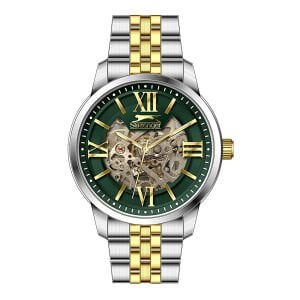 Slazenger Erkek Kol Saati – Gümüş & Altın Kordon, Yeşil Kadran, 5 ATM