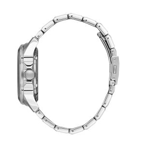 Slazenger Erkek Kol Saati – 44 MM, Gümüş Metal Kordon, Koyu Mavi Kadran, 10 ATM