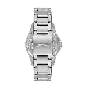 Slazenger Erkek Kol Saati – 44 MM, Gümüş Metal Kordon, Koyu Mavi Kadran, 10 ATM