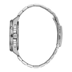 Quantum Erkek Kol Saati – 44 MM, Gümüş Kordon, Kronograf, 5 ATM,Mavi Kaplamalı Cam