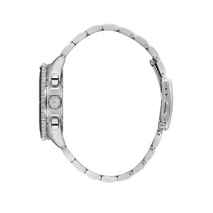 Quantum Erkek Kol Saati Paslanmaz Çelik Kasa Silver Kordon Lacivert Kadran Kırmızı Mavi Detay 10 ATM