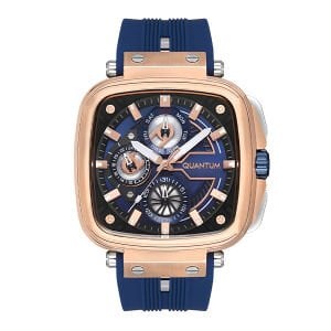 Quantum Erkek Kol Saati 44 MM Lacivert Silikon Kordon 5 ATM