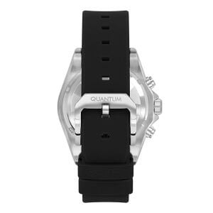 Quantum Erkek Kol Saati 44 MM Siyah Silikon Kordon Kronograf fonksiyon 10 ATM