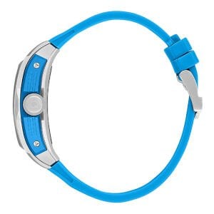 Quantum Erkek Kol Saati 46 MM Otomatik Mekanizma Mavi Silikon Kordon Paslanmaz Çelik Silver Kasa 5 ATM