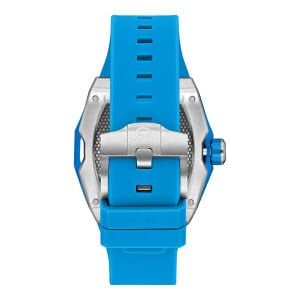 Quantum Erkek Kol Saati 46 MM Otomatik Mekanizma Mavi Silikon Kordon Paslanmaz Çelik Silver Kasa 5 ATM