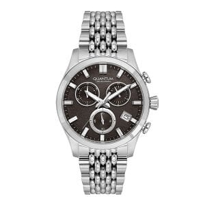 Quantum Erkek Kol Saati 43 MM Mineral Cam Metal Kordon 10 ATM