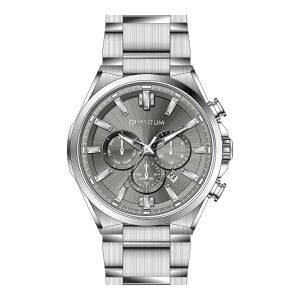 Quantum Erkek Kol Saati 44 MM Gümüş Kordon Paslanmaz Çelik Kasa Gümüş Kadran Su Geçirmez 10 ATM