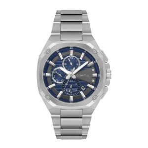 Quantum Erkek Kol Saati 44 MM Mavi Kadran Metal Kasa Metal Kordon 10 ATM