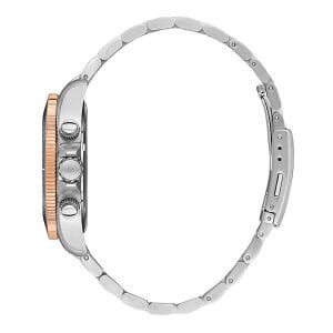 Quantum Erkek Kol Saati 42 MM Silver Kordon Paslanmaz Çelik Kasa Koyu Mavi Kadran Su Geçirmez 10 ATM