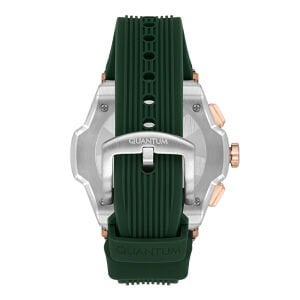 Quantum Erkek Kol Saati 46 MM Yeşil Silikon Kordon Kronograf Fonksiyon 10 ATM