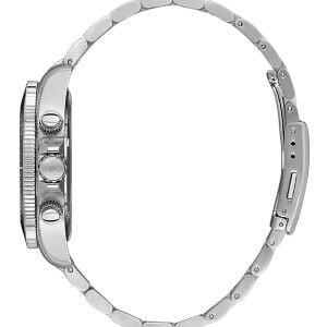 Quantum Erkek Kol Saati 44 MM Silver Kordon Paslanmaz Çelik Kasa Yeşil & Siyah Kadran Su Geçirmez 10 ATM