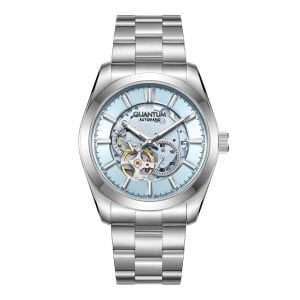 Quantum Otomatik Mekanizma Erkek Kol Saati 41 MM Mavi Kadran Paslanmaz Çelik Kordon 10 ATM