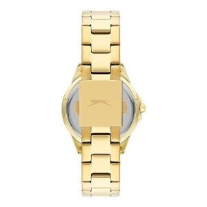 Slazenger Kadın Kol Saati 36 MM – Beyaz Kadran, Altın Kordon, 3 ATM