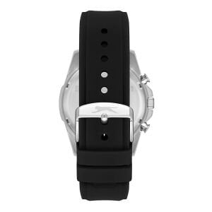 Slazenger Erkek Kol Saati 45 MM Siyah Silikon Kordon Mineral Cam Paslanmaz Çelik Kasa 5 ATM