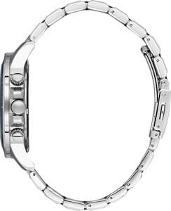 Slazenger Erkek Kol Saati Gümüş Kordon Siyah Mavi Kadran 10 ATM Mineral Cam