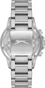 Slazenger Erkek Kol Saati Gümüş Kordon Siyah Mavi Kadran 10 ATM Mineral Cam