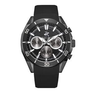 Beverly Hılls Polo Club Erkek Kol Saati 42.5 mm Siyah Silikon Kordon Multifonksiyonel 10 ATM