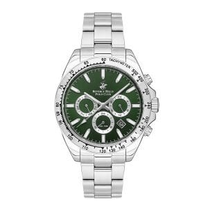 Beverly Hills Polo Club Erkek Kol Saati 42 MM Metal Kordon Yeşil Kadran 10 ATM