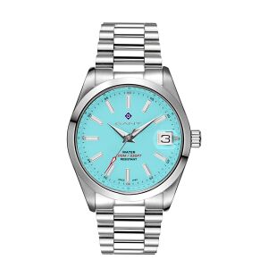 Gant Erkek Kol Saati Çelik Kordon Turkuaz Kadran 42 MM Paslanmaz Çelik Kasa Mineral Cam 10 ATM