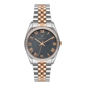 Gant Kadın Kol Saati Rose Gold Gümüş Kordon Gri Kadran 34 MM Paslanmaz Çelik Mineral Cam 5 ATM