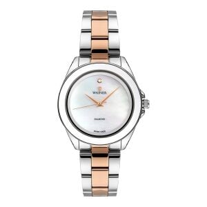 Wainer Diamond Kadın Kol Saati 36 MM Beyaz Kadran Çelik Kordon 5 ATM