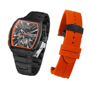 Wainer Otomatik Erkek Kol Saati 43 MM Safir Cam Metal ve Silikon Kordon Hediyeli 3 ATM