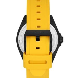 Wainer Erkek Kol Saati Sarı Silikon Kordon Sarı Kadran 44MM Safir Cam 10 ATM Siyah Kasa