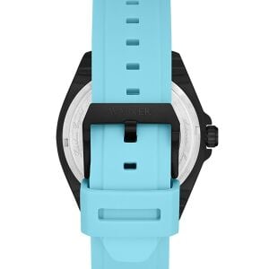 Wainer Erkek Kol Saati Turkuaz Silikon Kordon Turkuaz Kadran 44MM Safir Cam 10 ATM Siyah Kasa