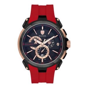 Wainer Analog Erkek Kol Saati 48 MM Kırmızı Silikon Kordon 10 ATM