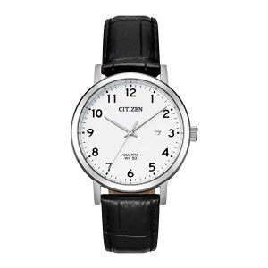 Citizen Erkek Kol Saati Siyah Deri Kordon Beyaz Kadran 40.5MM 5 ATM Mineral Kristal Cam