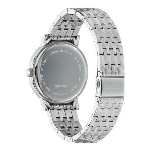 Citizen Erkek Kol Saati Gümüş Paslanmaz Çelik Kordon Mavi Kadran 40.5MM Mineral Kristal Cam 5 ATM