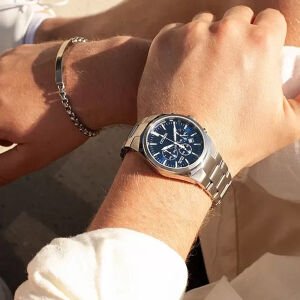 Citizen Erkek Kol Saati Gümüş Paslanmaz Çelik Kordon Mavi Kadran 42MM Safir Cam 10 ATM