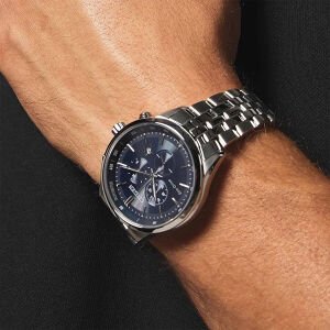 Citizen Erkek Kol Saati Gümüş Paslanmaz Çelik Kordon Mavi Kadran 42MM Safir Cam 10 ATM