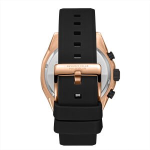 Beverly Hills Polo Club Erkek Kol Saati Siyah Silikon Kordon Gri Kadran Rose Gold Kasa 42.5MM Seramik Cam 10 ATM