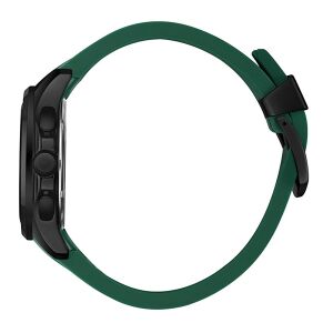 Beverly Hills Polo Club Erkek Kol Saati Koyu Yeşil Silikon Kordon Yeşil Siyah Kadran Siyah Kasa 42MM Safir Kaplama Seramik Cam 10 ATM