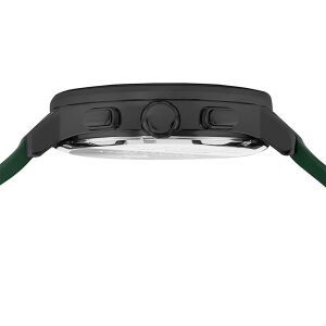 Beverly Hills Polo Club Erkek Kol Saati Koyu Yeşil Silikon Kordon Yeşil Siyah Kadran Siyah Kasa 42MM Safir Kaplama Seramik Cam 10 ATM