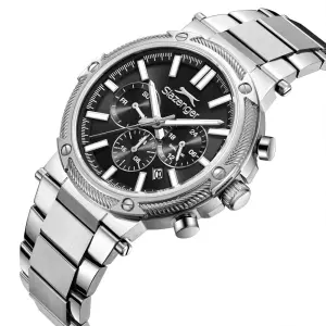 Slazenger Erkek Kol Saati Gümüş Çelik Kordon Gri Kadran 43MM Mineral Cam 10 ATM Su Geçirmez Paslanmaz Çelik Kasa
