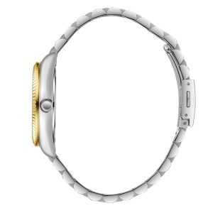 Kadın Kol Saati Gümüş Altın Renk Paslanmaz Çelik Metal Kordon Gümüş Altın Kadran Quartz Mekanizma Mineral Cam 3 ATM Su Geçirmez