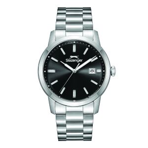 Slazenger Erkek Kol Saati Gümüş Kasa Siyah Kadran 42MM Mineral Cam 10 ATM Su Geçirmez Paslanmaz Çelik