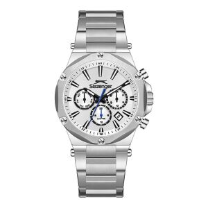 Slazenger Erkek Kol Saati Gümüş Kasa Beyaz Kadran 42MM Mineral Cam 10 ATM Su Geçirmez Paslanmaz Çelik