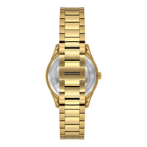 Kadın Kol Saati Altın Renk Paslanmaz Çelik Metal Kordon Zümrüt Yeşili Kadran 32MM Quartz Mekanizma Mineral Cam 5 ATM Su Geçirmez