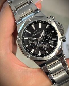 Slazenger Erkek Kol Saati Gümüş Kasa Siyah Kadran 42MM Mineral Cam 10 ATM Su Geçirmez Paslanmaz Çelik