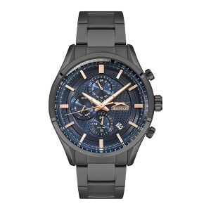 Slazenger Erkek Kol Saati Siyah Çelik Kordon Siyah Kadran 45MM Quartz Mekanizma Mineral Cam 10 ATM Su Geçirmez Paslanmaz Çelik