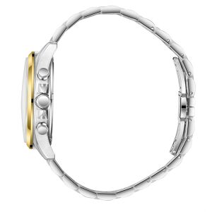 Slazenger Erkek Kol Saati Gümüş Metal Kordon Altın Detaylı Beyaz Kadran 43MM 10 ATM Su Geçirmez Paslanmaz Çelik