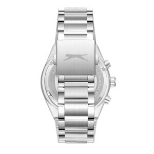Slazenger Erkek Kol Saati Gümüş Çelik Kordon Lacivert Kadran 43MM Quartz Mekanizma Mineral Cam 10 ATM Su Geçirmez Paslanmaz Çelik