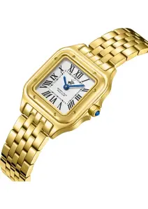 Beverly Hills Polo Club Kadın Kol Saati 28 MM Gri Kadran Altın Kordon 5 ATM Safir Cam