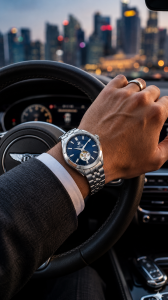 Beverly Hills Polo Club Erkek Kol Saati 42 MM Mavi Kadran Gümüş Kordon Otomatik Mekanizma 10 ATM Seramik Cam